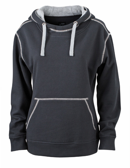 Premium Lifestyle Hoodie Woman - Black-Grey Heather