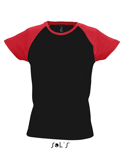 Premium T-Shirt Raglan Woman – Black / Red Premium T-Shirt Raglan Woman - Black / Red