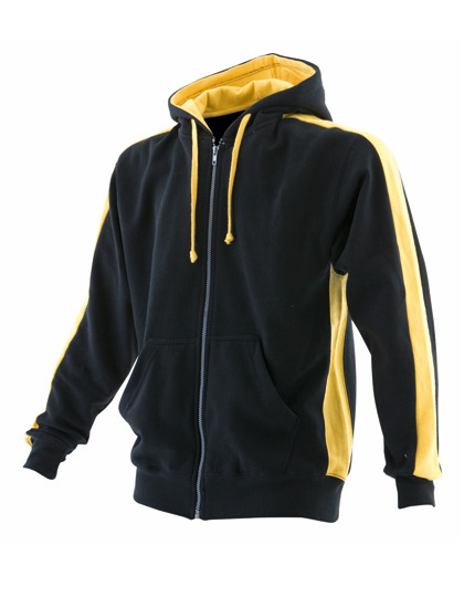 Premium Full Zipped Hoodie Man - Black-Yellow