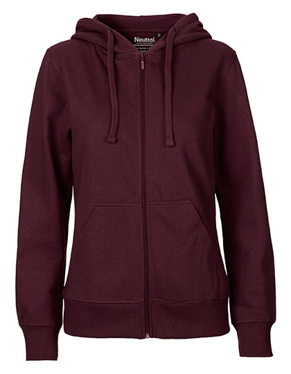 Zip-Hoodie Organic 100% Bio-Baumwolle Woman - Bordeaux