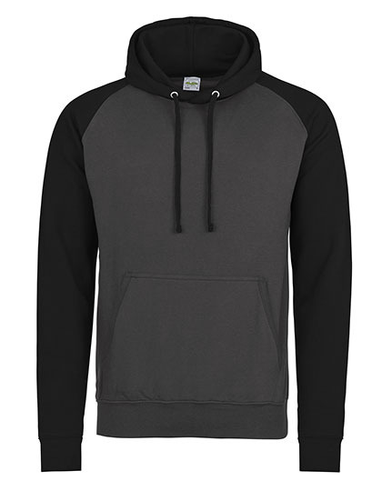 Premium Baseball Hoodie Man - Charcoral-Jet Black