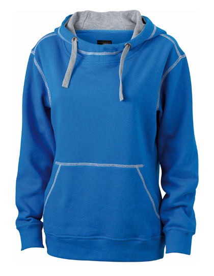Premium Lifestyle Hoodie Woman - Cobalt-Grey Heather