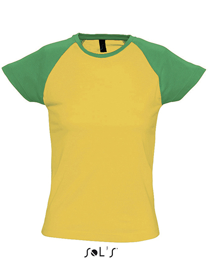 Premium T-Shirt Raglan Woman – Yellow / Green Premium T-Shirt Raglan Woman - Yellow / Green