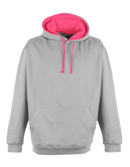 Premium Superbright Hoodie Woman - Heather Grey-Electric Pink