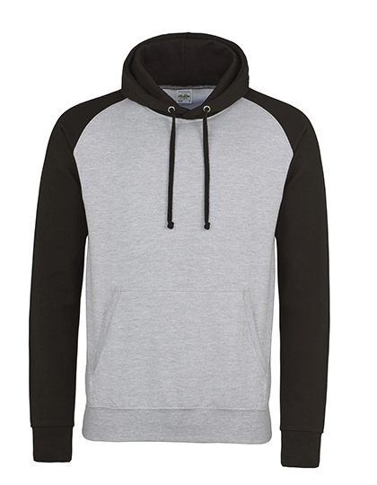 Premium Baseball Hoodie Man - Heather Grey-Jet Black