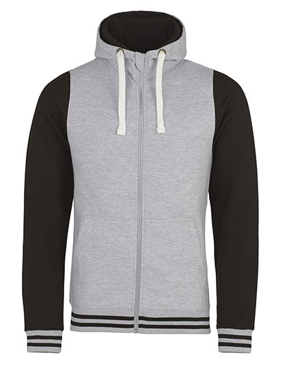 Premium Urban Varsity Zoodie Man - HeatherGrey-JetBlack