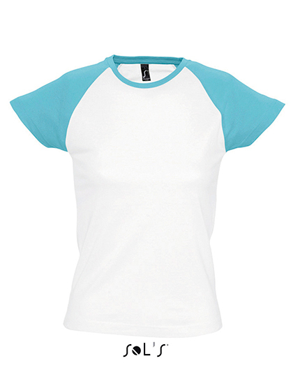 Premium T-Shirt Raglan Woman – White / Light Blue Premium T-Shirt Raglan Woman - White / Light Blue