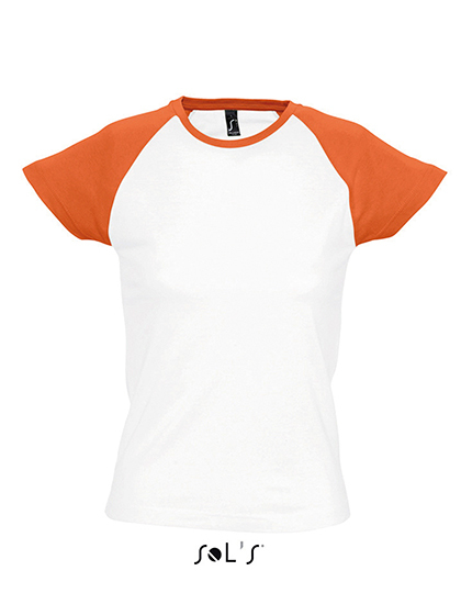 Premium T-Shirt Raglan Woman – White / Orange Premium T-Shirt Raglan Woman - White / Orange