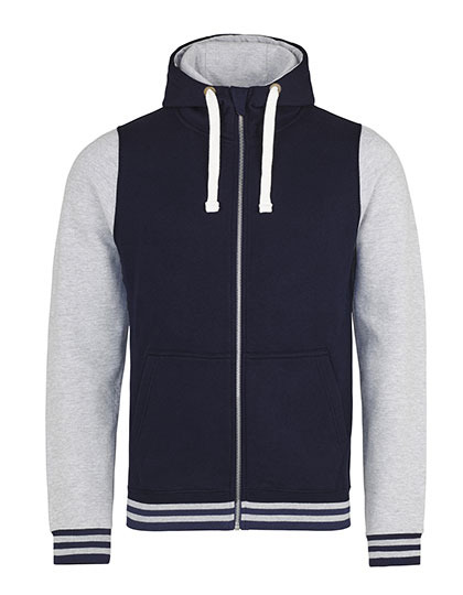 Premium Urban Varsity Zoodie Man - OxfordNavy-HeatherGrey