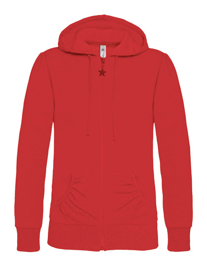 Basic Zip-Hoodie Woman - Red
