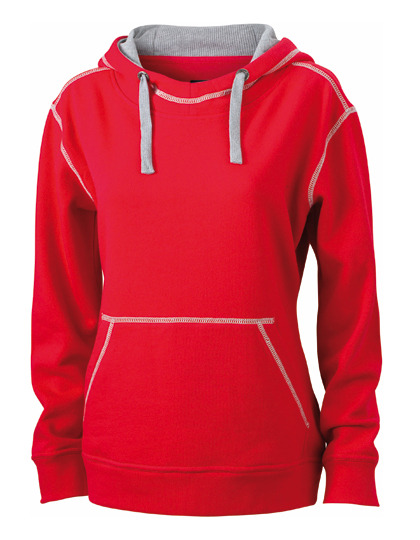 Premium Lifestyle Hoodie Woman - Red-Grey Heather