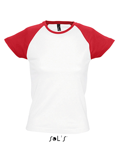 Premium T-Shirt Raglan Woman – White / Red Premium T-Shirt Raglan Woman - White / Red